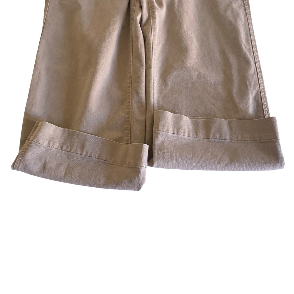 Gap High Rise Wide Leg Crop Khaki Pants Women Size 10 Cotton Twill - Picture 11 of 15